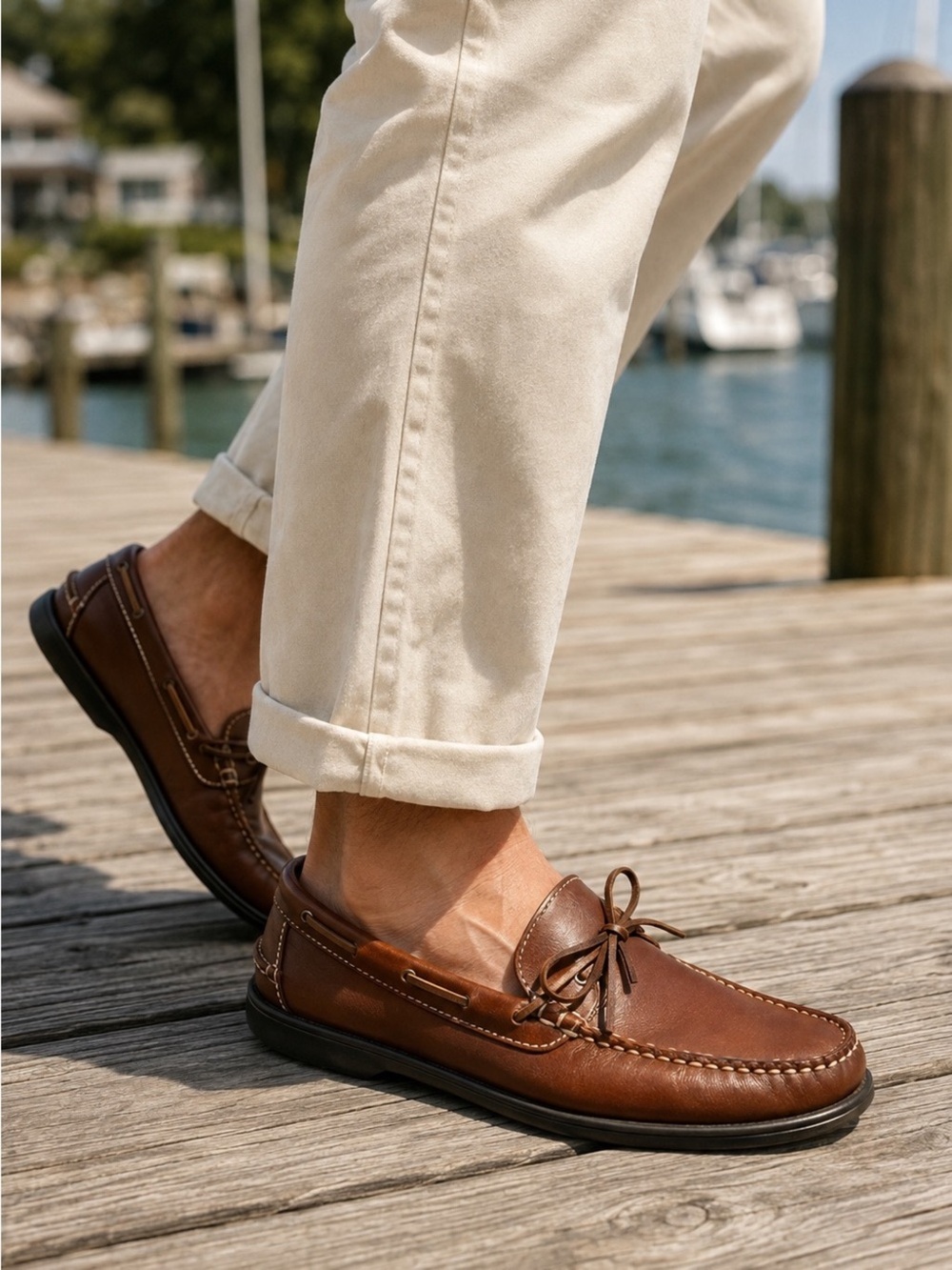 Cole Haan Cognac Leather Driving Loafers Moc Toe Men’s 10.5 M